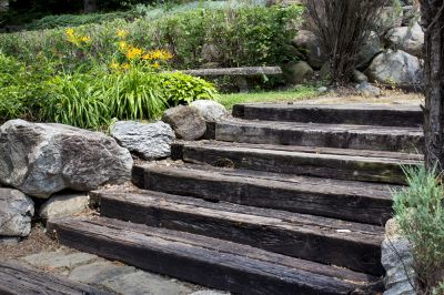 Railroad Tie Installation, Railroad Ties Landscaping, Wisconsin